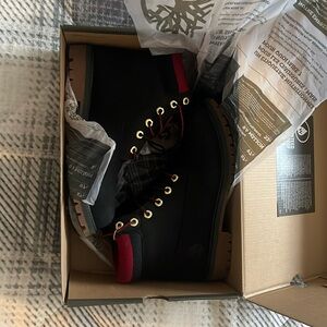 Timberland Black and Red Ankle Boots
